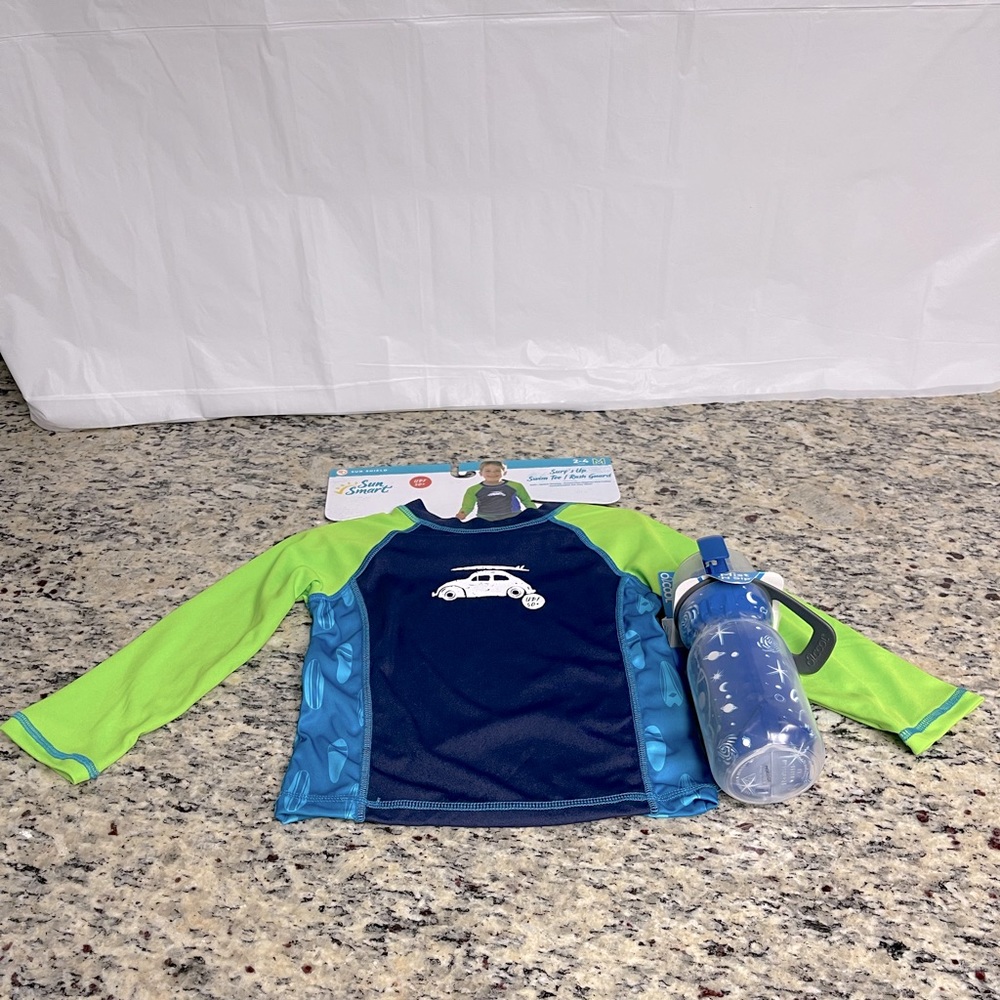 Boy’s Swim Tee and Water Bottle Bundle